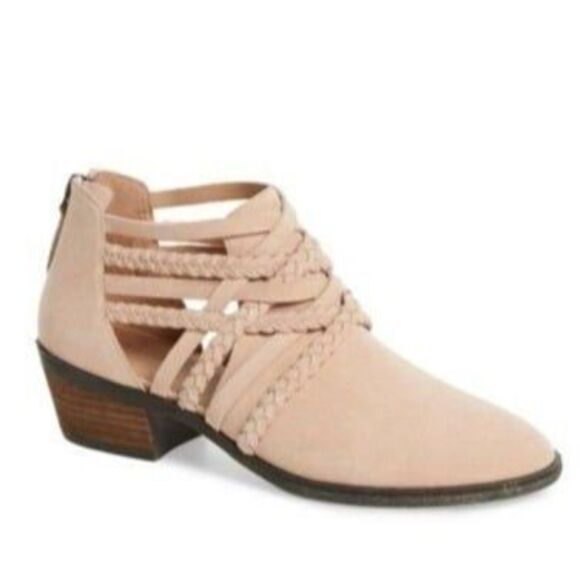 Caslon Womens Shooties Pink 7 Liam Braided Strap Pink Suede Ankle Booties - Picture 9 of 9